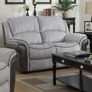 An Image of Lerna Fusion Fabric 2 Seater Sofa In Grey