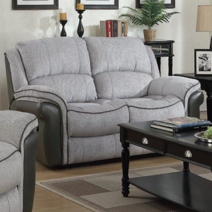 An Image of Lerna Fusion Fabric 2 Seater Sofa In Grey