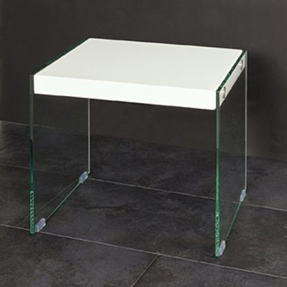 An Image of Olymp Gloss Top Side Table With Glass Legs