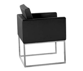 An Image of Aqua Black Pvc Chair With Steel Legs