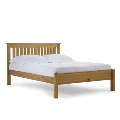 An Image of Manila Low Footend Pine King Size Bed In Antique