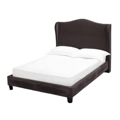 An Image of Chateaux Wing King Size Fabric Bed In Charcoal