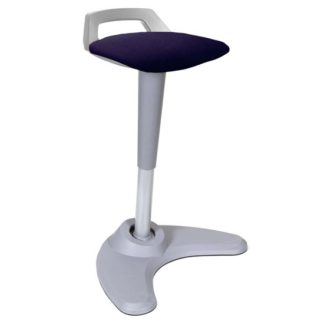 An Image of Spry Fabric Office Stool In Grey Frame And Tansy Purple Seat
