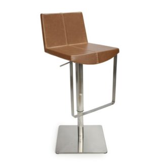 An Image of Skypod Bar Stool In Urban Tan With Brushed Steel Base