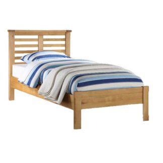 An Image of Tertia Wooden Single Bed In Oak