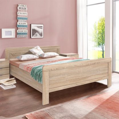 An Image of Newport Wooden Small Double Bed In Oak