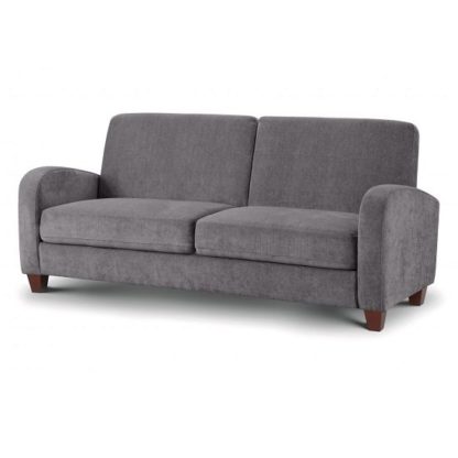 An Image of Coghill Three Seater Fabric Sofa In Dusk Grey Chenille