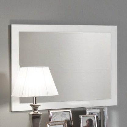 An Image of Gianna Wall Mirror Rectangular In White Gloss
