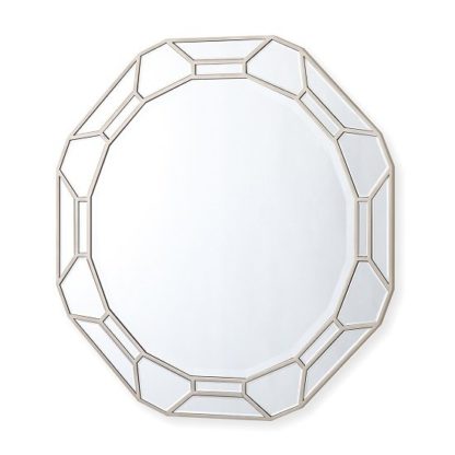 An Image of Dominga Round Wall Mirror In Silver Finish