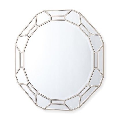 02c89de5c434097f02e8316dea831306672ec593a2d04d7a1ba46c6b1ea435cf.jpg An Image of Dominga Round Wall Mirror In Silver Finish