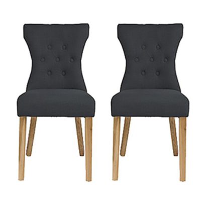 02c931633a2cd42dfe36733228c18a3aa8ffae359b9ad7c439c79ef0efa5ccb7.jpg An Image of Optro Grey Fabric Dining Chairs In Pair