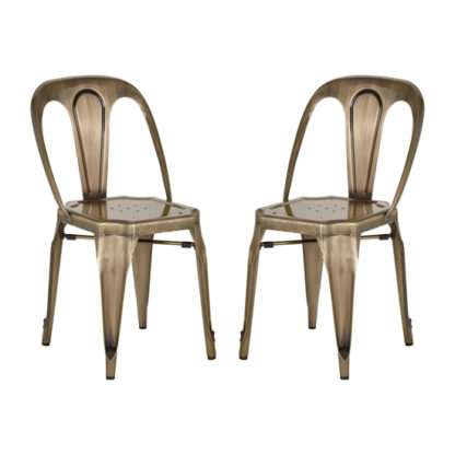 02ee7ff51e154074633a8078aae6f0225df87d04a3871db0d53555a4c3697f1e.jpg An Image of Dschubba Brass Metal Dining Chairs In Pair