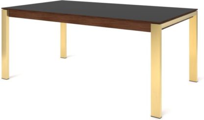 An Image of Custom MADE Corinna 8 Seat Dining Table, Grey HPL and Brass