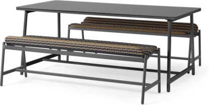 03896f80a7a5c0ccc999c3f961eaae0f9177971cc09b03a536eef2ccfac5adc1.jpg An Image of Kula Garden Bench Set, Natural and Blue