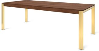 An Image of Custom MADE Corinna 10 Seat Dining Table, Walnut and Brass