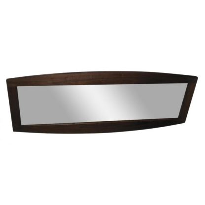 An Image of Anneli Contemporary Wall Mirror Rectangular In Walnut