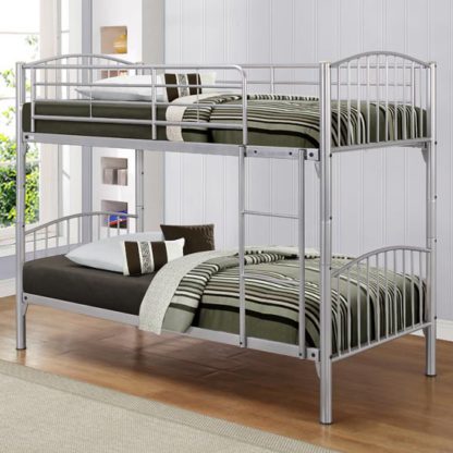 An Image of Corfu Steel Bunk Bed In Silver