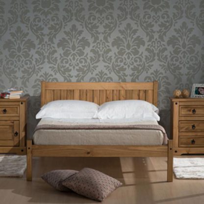 An Image of Rio Wooden Single Bed In Waxed Pine