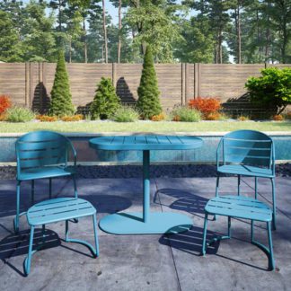 An Image of Cosco Steel Set Of 5 Patio Bistro Set In Turquoise