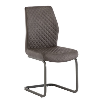 An Image of ARK PU Leather Dining Chair In Taupe