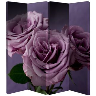 An Image of Plum Roses Room Divider With 4 Panel