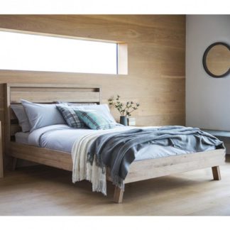 An Image of Kielder Mellow Solid Oak King Size Bed In Light Oak