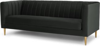 An Image of Amicie 3 Seater Sofa, Dark Anthracite Velvet