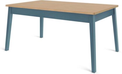 An Image of Custom MADE Harrison Shaker 6 Seat Dining Table, Oak and Teal