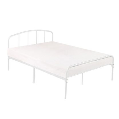 An Image of Milton Metal King Size Bed In White