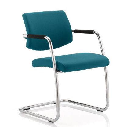 0a46d356e9f8f9dda56f01feaef30bd07f3b5709864e6eea487e51468cd50f08.jpg An Image of Marisa Office Chair In Kingfisher With Cantilever Frame