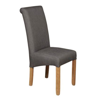 An Image of Sika Fabric Dining Chair In Grey