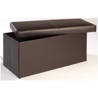 An Image of Madrid Large Storage Ottoman In Brown