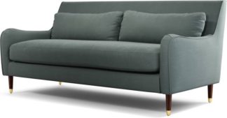 An Image of Content by Terence Conran Oksana 3 Seater Sofa, Athena Dark Grey with Dark Wood Brass Leg