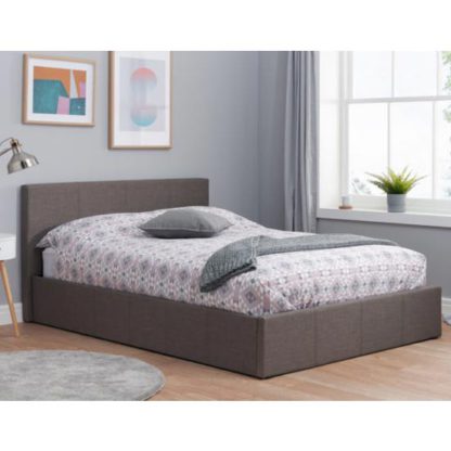 An Image of Berlin Fabric Ottoman King Size Bed In Grey