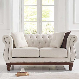 An Image of Morava Linen 2 Seater Sofa In Ivory