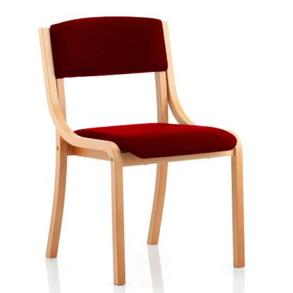 An Image of Charles Office Chair In Chilli And Wooden Frame
