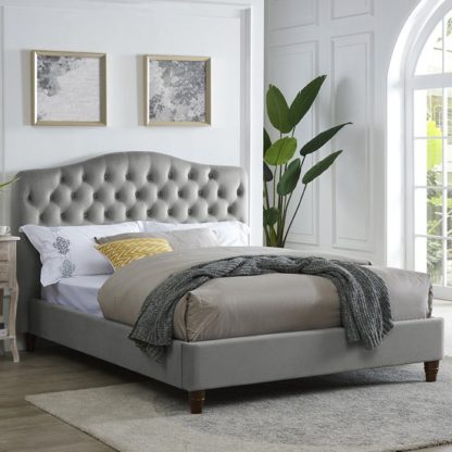 An Image of Sorrento King Size Fabric Bed In Cappuccino