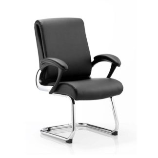 An Image of Vargas Visited Chair In Black With Padded Arms