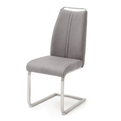 An Image of Giulia Cantilever Dining Chair In Ice Grey