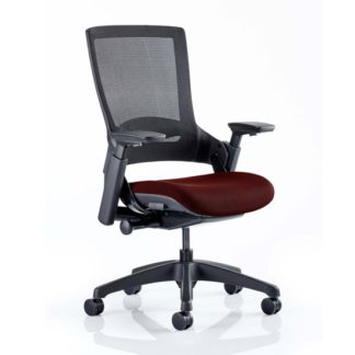 An Image of Molet Black Back Office Chair With Ginseng Chilli Seat