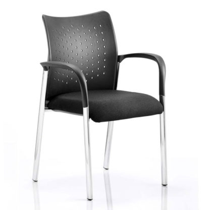 An Image of Academy Office Visitor Chair In Black With Arms