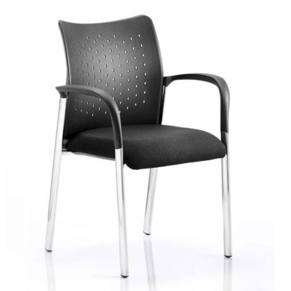 0e2e3a684136890d2f10f9bf5eed0a27b1c1f56e67868c4eb63e9656909b2a53.jpg An Image of Academy Office Visitor Chair In Black With Arms