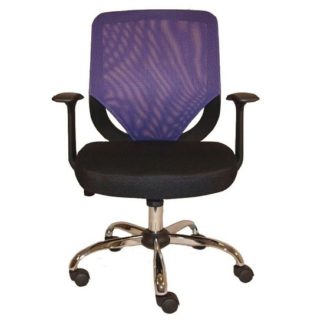 An Image of Atlanta Home Office Chair In Black And Purple With Fabric Seat