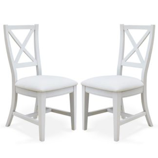 An Image of Krista Fabric Dining Chair In Grey Linen In A Pair
