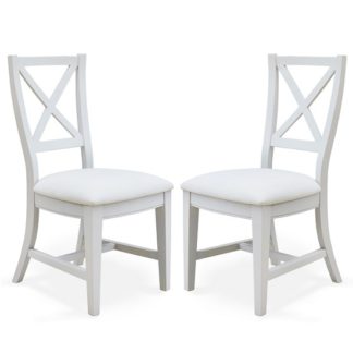 An Image of Krista Fabric Dining Chair In Grey Linen In A Pair