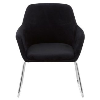 An Image of Porrima Fabric Chair in Black With Stainless Steel Legs