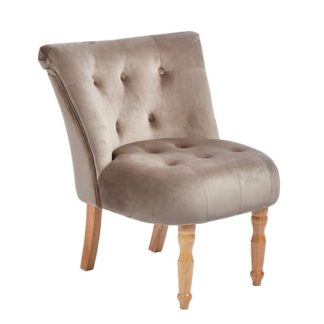 An Image of Alger Fabric Occasional Chair In Cappuccino With Wooden Legs