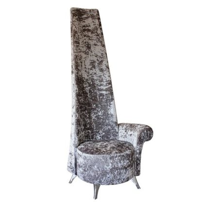 An Image of Wilton Left Handed Potenza Chair In Silver Crushed Velvet