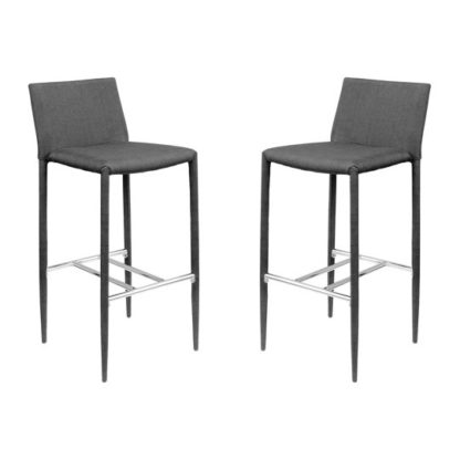 0f79cf86f517157129a6564867d0bd5a8ca531b2f177a4f65f191488964a5bb0.jpg An Image of Selina Black Fabric Bar Stool In Pair