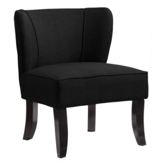 An Image of Bambrook Fabric Upholstered Bedroom Chair In Black